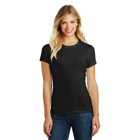 District Made Ladies Perfect Blend Crew Tee-S (Black)