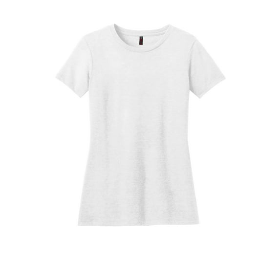District Made Ladies Perfect Blend Crew Tee-S (White)