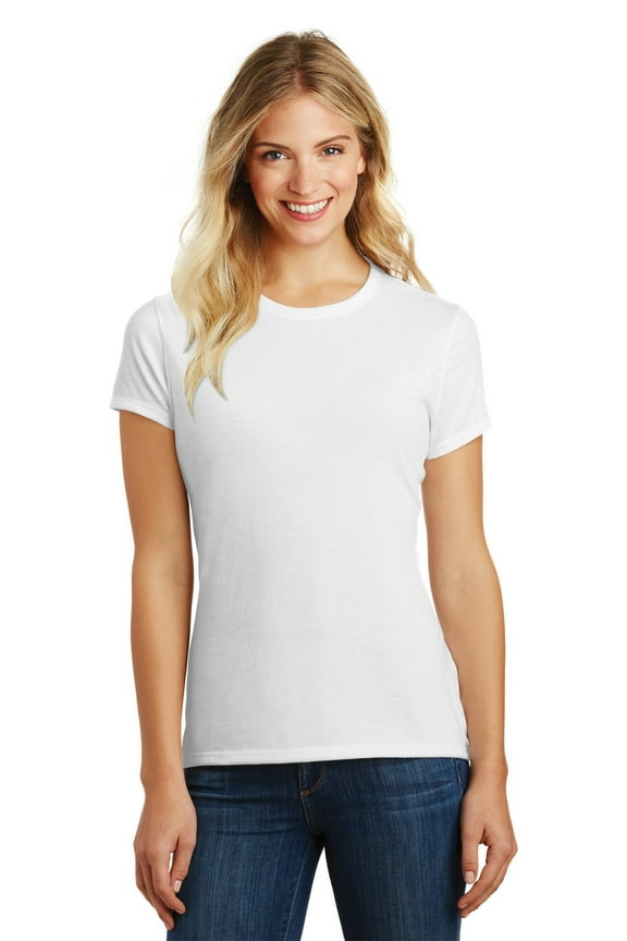 Ladies Perfect Blend Crew Tee-XS (White)