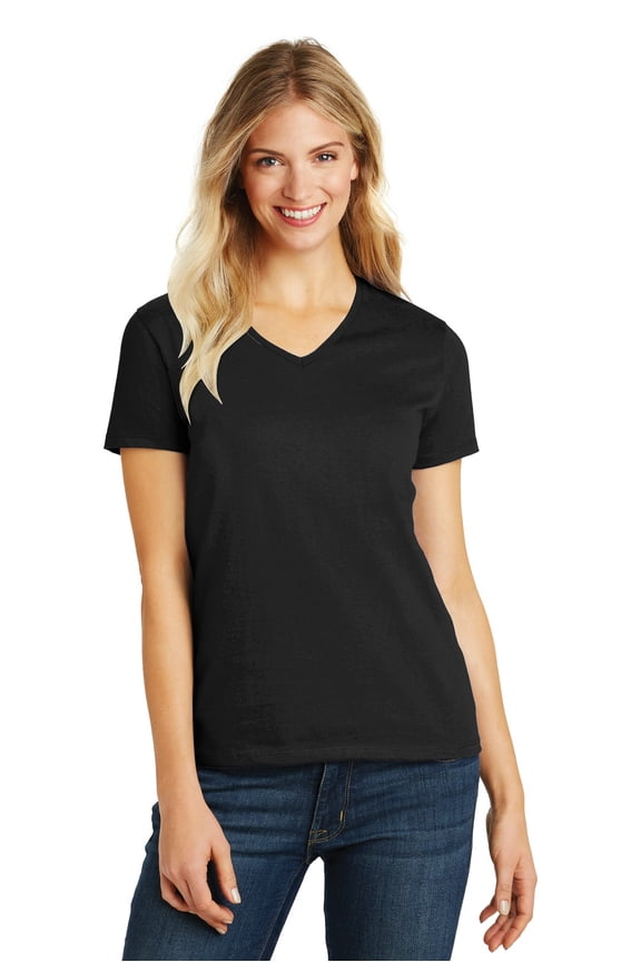 Ladies Perfect Blend Neck Tee-2XL (Black)