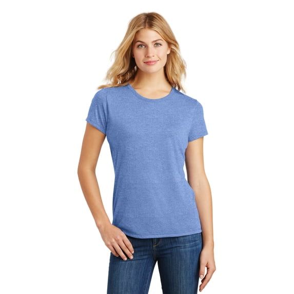 District Made Ladies Perfect Tri Crew Tee-L (Maritime Frost)