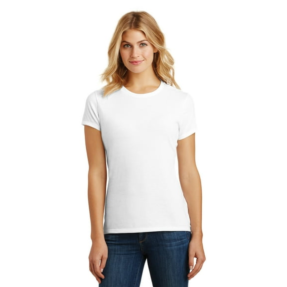 District Made Ladies Perfect Tri Crew Tee-XL (White)