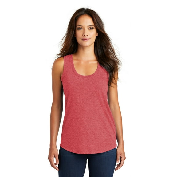 District Made Ladies Perfect Tri Racerback Tank-L (Red Frost)