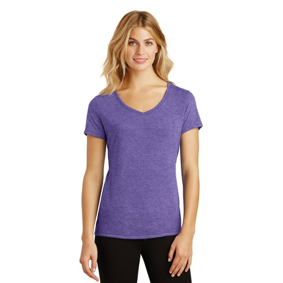District Made Ladies Perfect Tri V Neck Tee-3XL (Purple Frost)