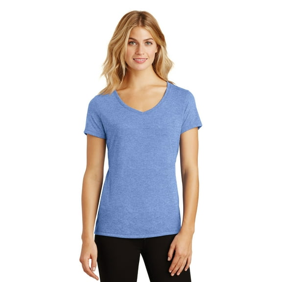 District Made Ladies Perfect Tri V Neck Tee-XL (Maritime Frost)