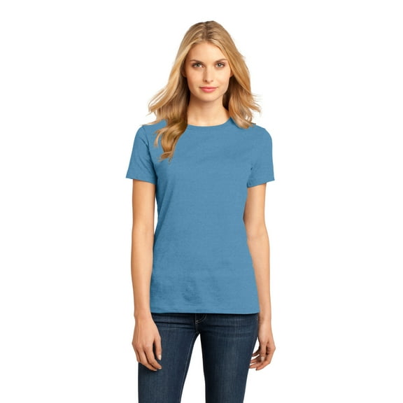 District Made Ladies Perfect Weight Crew Tee-4XL (Clean Denim)
