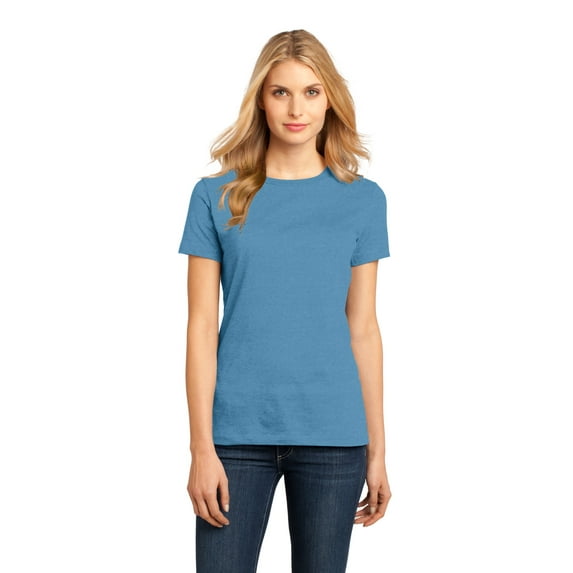 District Made Ladies Perfect Weight Crew Tee-XL (Clean Denim)