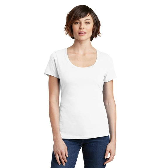 District Made Ladies Perfect Weight Scoop Tee-4XL (Bright White)