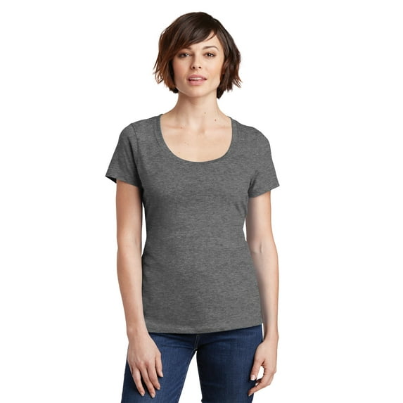 District Made Ladies Perfect Weight Scoop Tee-4XL (Heathered Nickel)