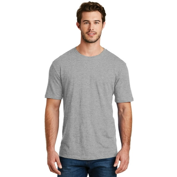 District Made Mens Perfect Blend Crew Tee-2XL (Light Heather Grey)