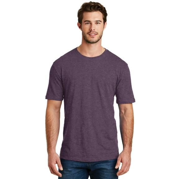 District Made Mens Perfect Blend Crew Tee-M (Heathered Eggplant)