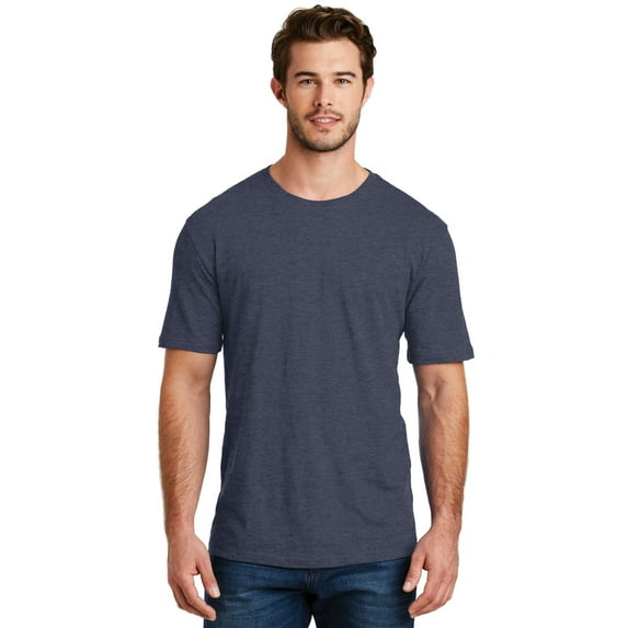 District Made Mens Perfect Blend Crew Tee-XS (Heathered Navy)