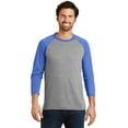 thumbnail image 1 of District Made Mens Perfect Tri 3/4 Sleeve Raglan-2XL (Royal Frost/ Grey Frost), 1 of 6