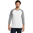 thumbnail image 1 of District Made Mens Perfect Tri 3/4 Sleeve Raglan-3XL (Grey Frost/ White), 1 of 6