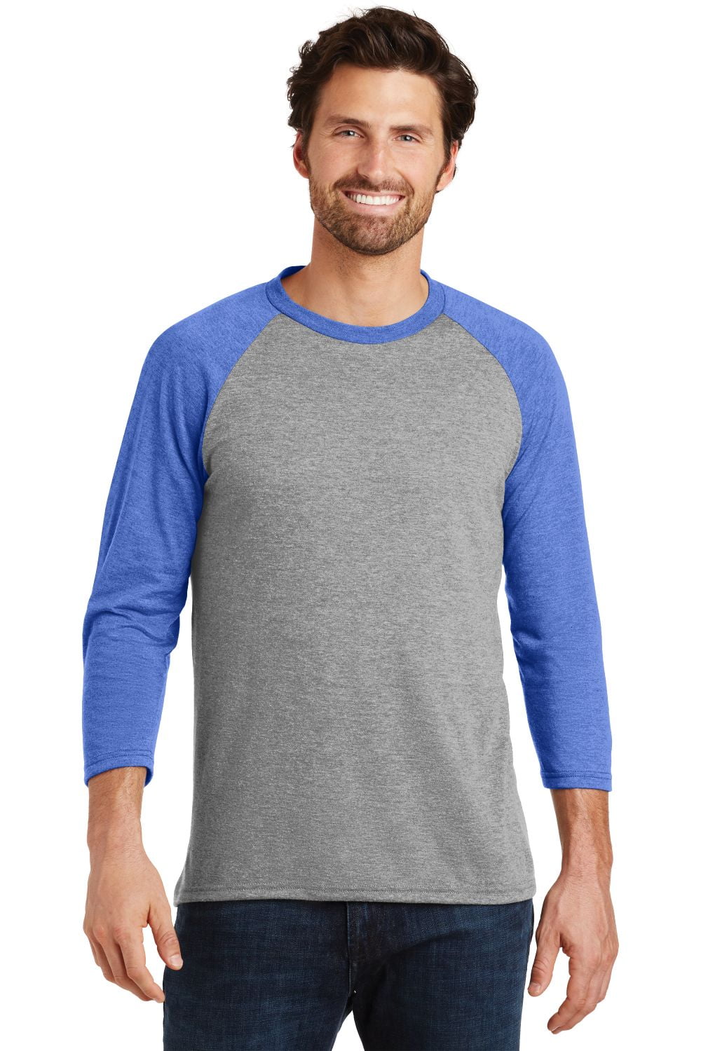 District Made Mens Perfect Tri 3/4-Sleeve Raglan, Style DM136 - Walmart.com