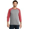 thumbnail image 1 of District Made Mens Perfect Tri 3/4 Sleeve Raglan-XL (Red Frost/ Grey Frost), 1 of 6