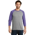 thumbnail image 1 of District Made Mens Perfect Tri 3/4 Sleeve Raglan-XS (Purple Frost/ Grey Frost), 1 of 6