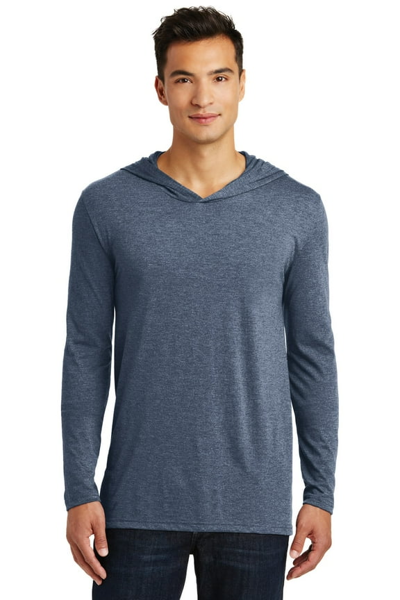 Mens Perfect Tri Long Sleeve Hoodie-M (Navy Frost)