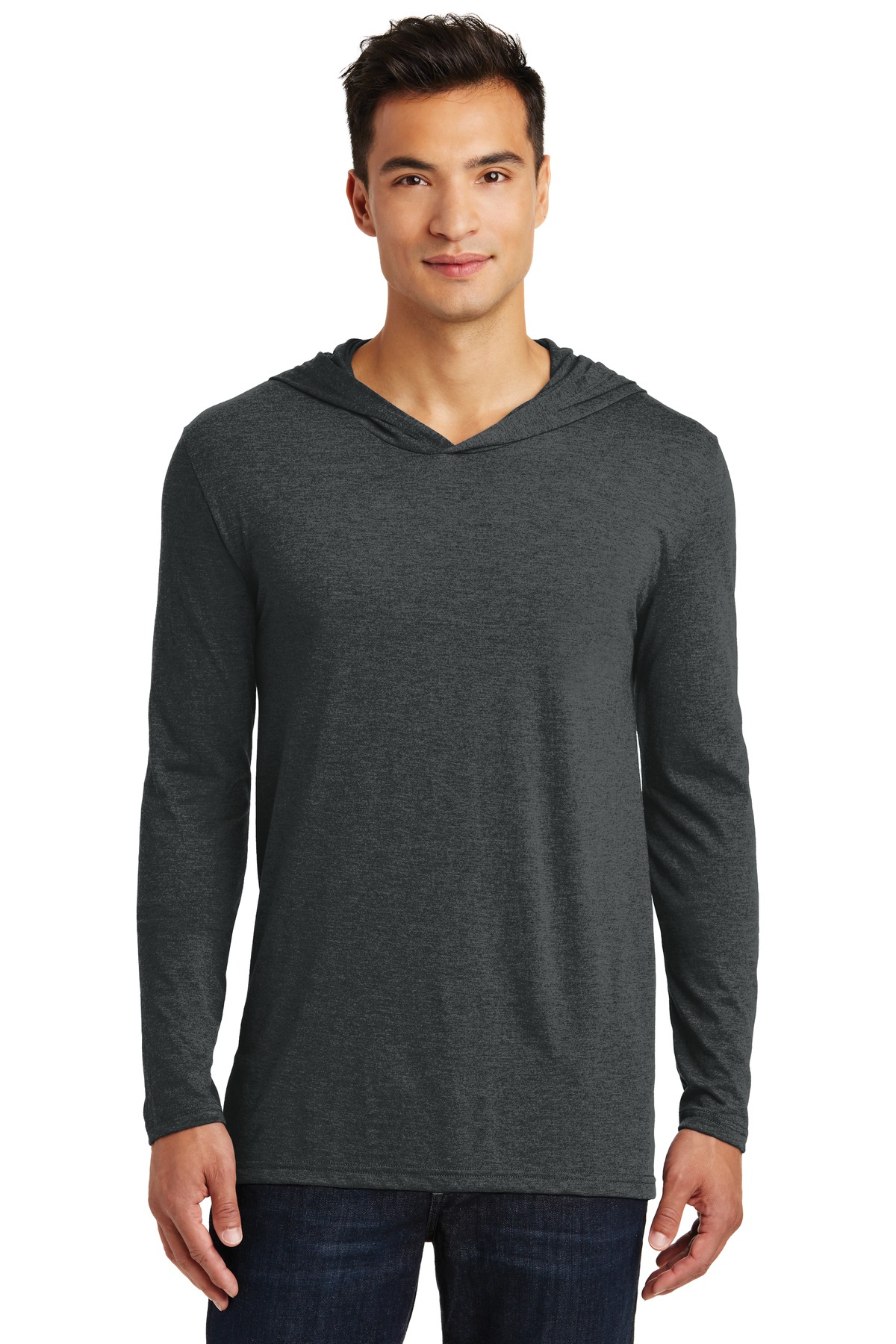 District Made Mens Perfect Tri Long Sleeve Hoodie-S (Black Frost) - image 1 of 6
