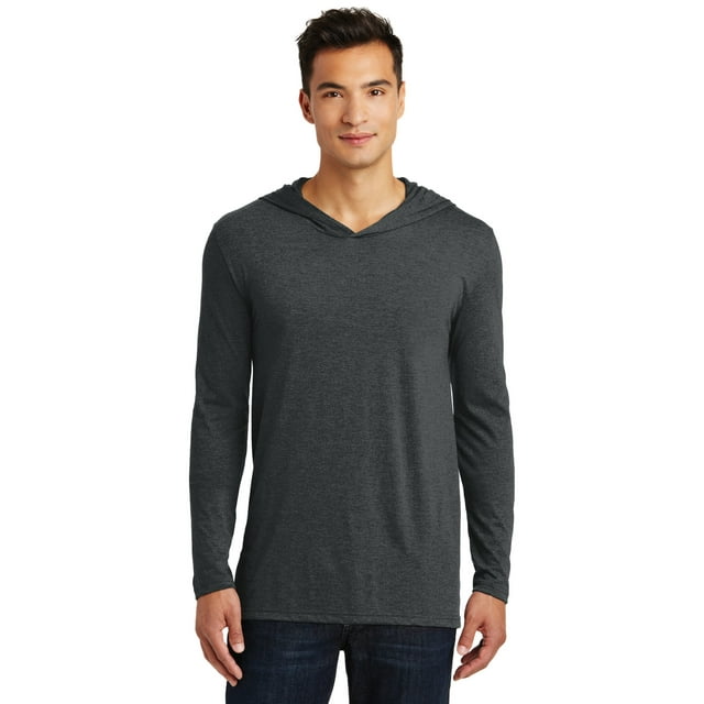 District Made Mens Perfect Tri Long Sleeve Hoodie-S (Black Frost)