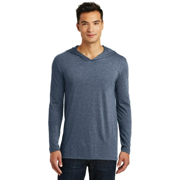 District Made Mens Perfect Tri Long Sleeve Hoodie-S (Navy Frost)
