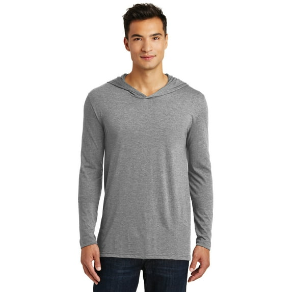 District Made Mens Perfect Tri Long Sleeve Hoodie-XS (Grey Frost)