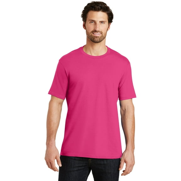 District Made Mens Perfect Weight Crew Tee-4XL (Dark Fuchsia)