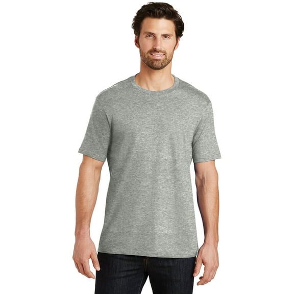 District Made Mens Perfect Weight Crew Tee-L (Heathered Steel)