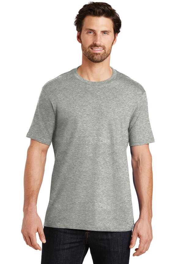 Mens Perfect Weight Crew Tee-L (Heathered Steel)