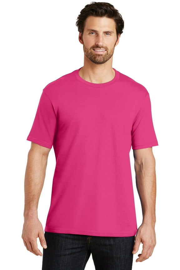 Mens Perfect Weight Crew Tee-S (Dark Fuchsia)