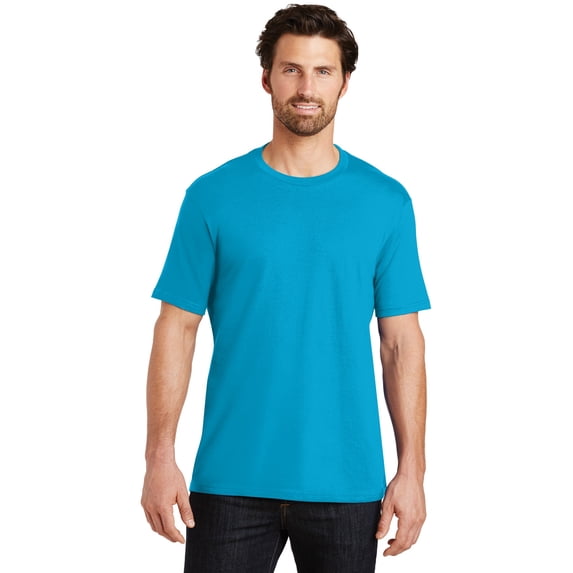 District Made Mens Perfect Weight Crew Tee-XL (Bright Turquoise)
