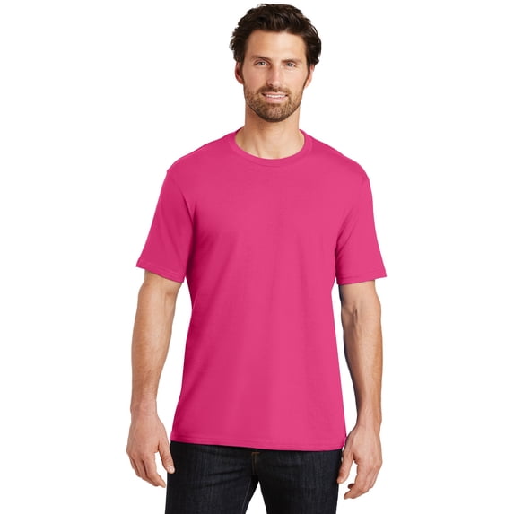 District Made Mens Perfect Weight Crew Tee-XS (Dark Fuchsia)