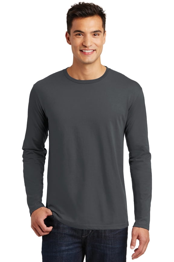 Made Mens Perfect Weight Long Sleeve Tee. Dt105 , DT105 , Charcoal , X-Large