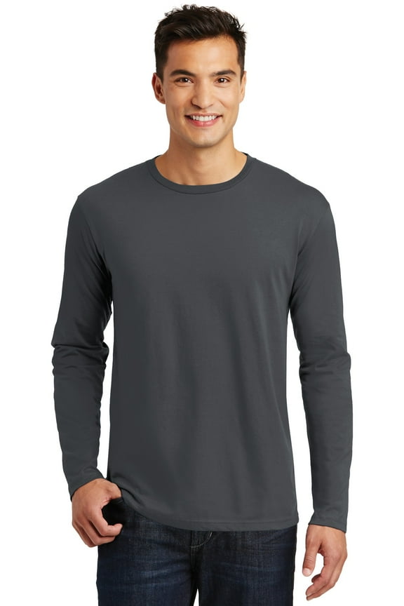 Mens Perfect Weight Long Sleeve Tee-M (Charcoal)