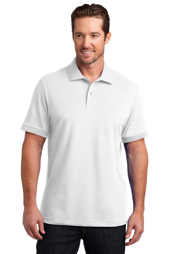 Mens Stretch Pique Polo-XS (White)