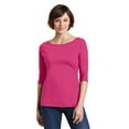 thumbnail image 1 of District Made Women's 3/4 Sleeve Boat Neck T-Shirt, 1 of 6