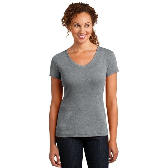 District Made Women's Classic Mini Rib V-Neck T-Shirt