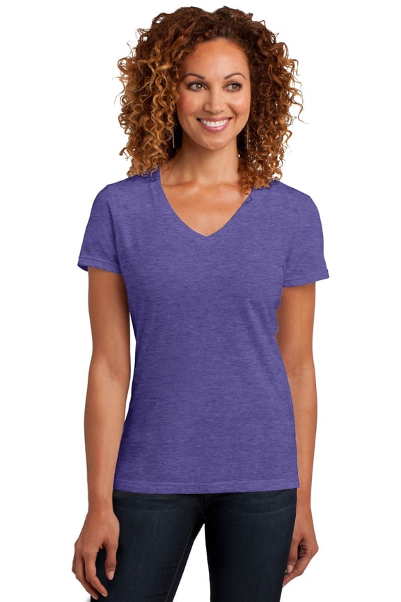 Women's Perfect Blend V-Neck T-Shirt_Heathered Purple_L