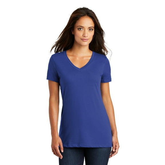 District Made Women's Perfect Weight V-Neck T-Shirt_Deep Royal_XX-Large