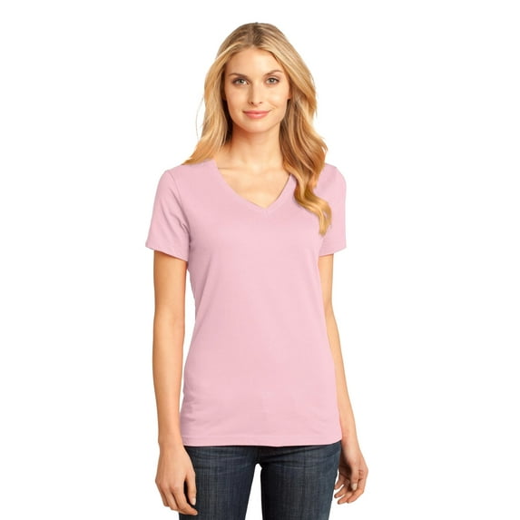 District Made Women's Perfect Weight V-Neck T-Shirt_Light Pink_XX-Large