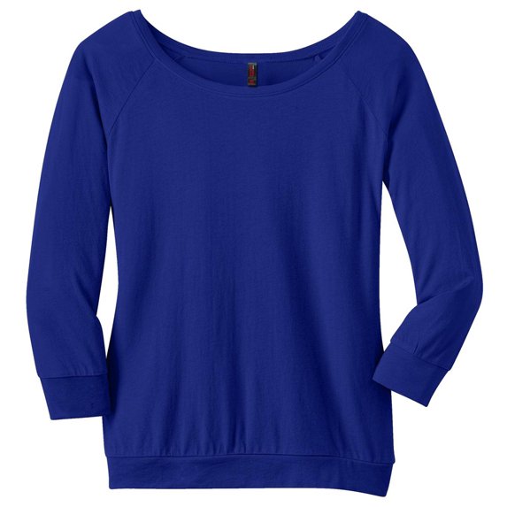 District Made Women's Scoop Neck 3/4-Sleeve T-Shirt_Lapis Blue_XXX-Large