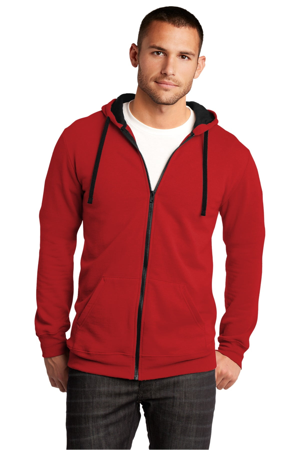 District Men s The Concert Fleece Full Zip Hoodie. DT800 Walmart