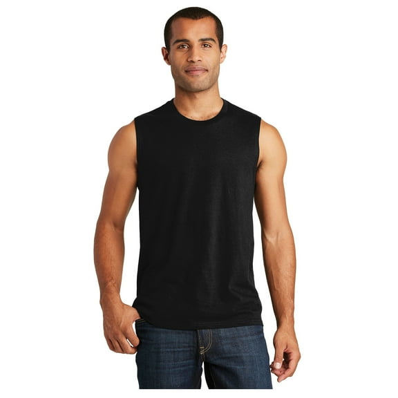 District Men's V.I.T. Sleeveless Muscle Tank Top Black Large