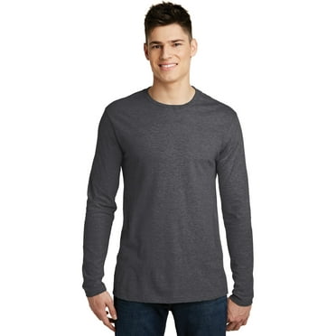 District Men's Very Important Tee Long Sleeve, Heathered Charcoal, XXXX-Large
