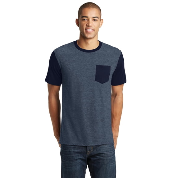 District Men's Very Important Tee with Contrast Sleeves and Pockets