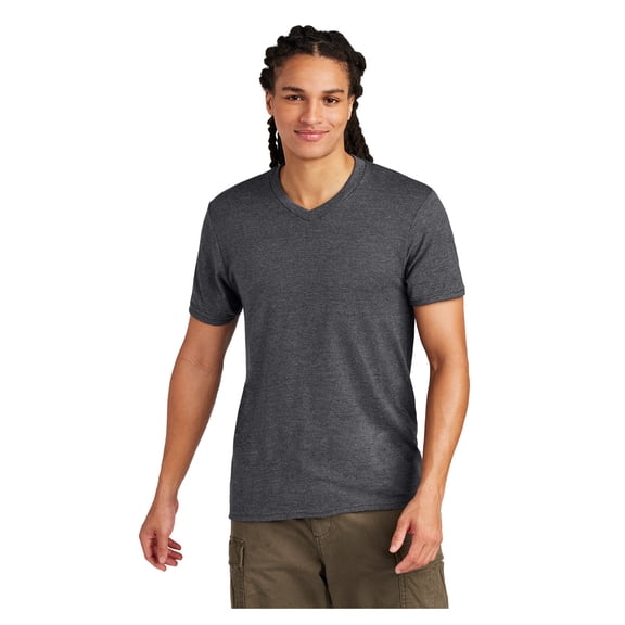 District Men's Young Short Sleeve Very Important V-Neck Tee Heathered Charcoal Small