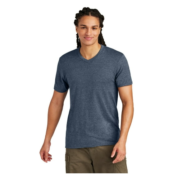 District Men's Young Short Sleeve Very Important V-Neck Tee Heathered Navy Medium