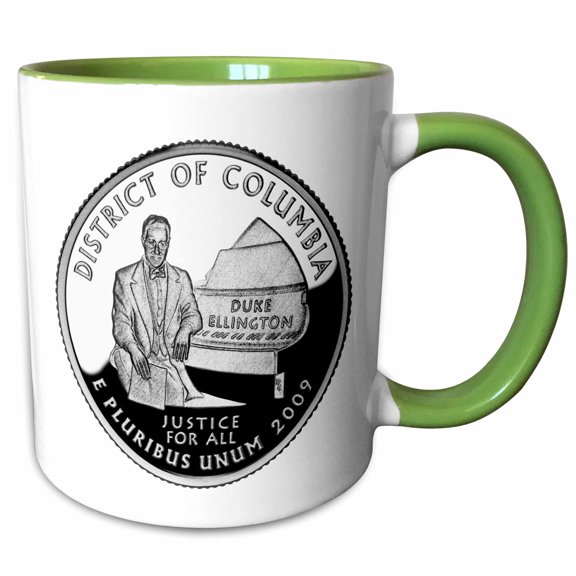 3drose, District of Columbia Quarter (pd-us), 11oz Two-tone Green Mug