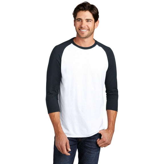District Perfect Tri 3/4-Sleeve Raglan. DM136