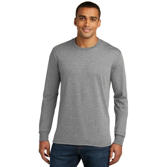 District Perfect Tri Long Sleeve Tee Dm132 Grey Frost S